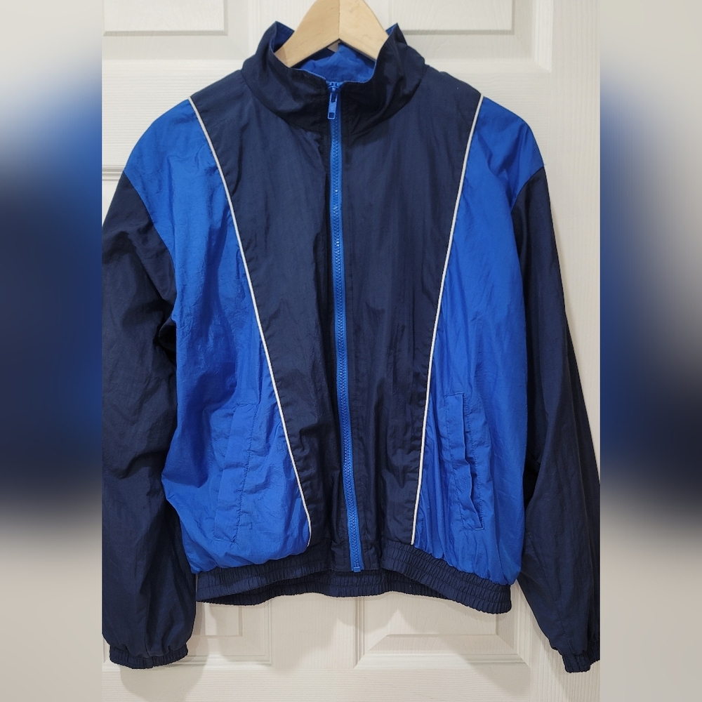 Vintage Northern Spirit By Hudson Bay Windbreaker Jacket In Blue and Navy